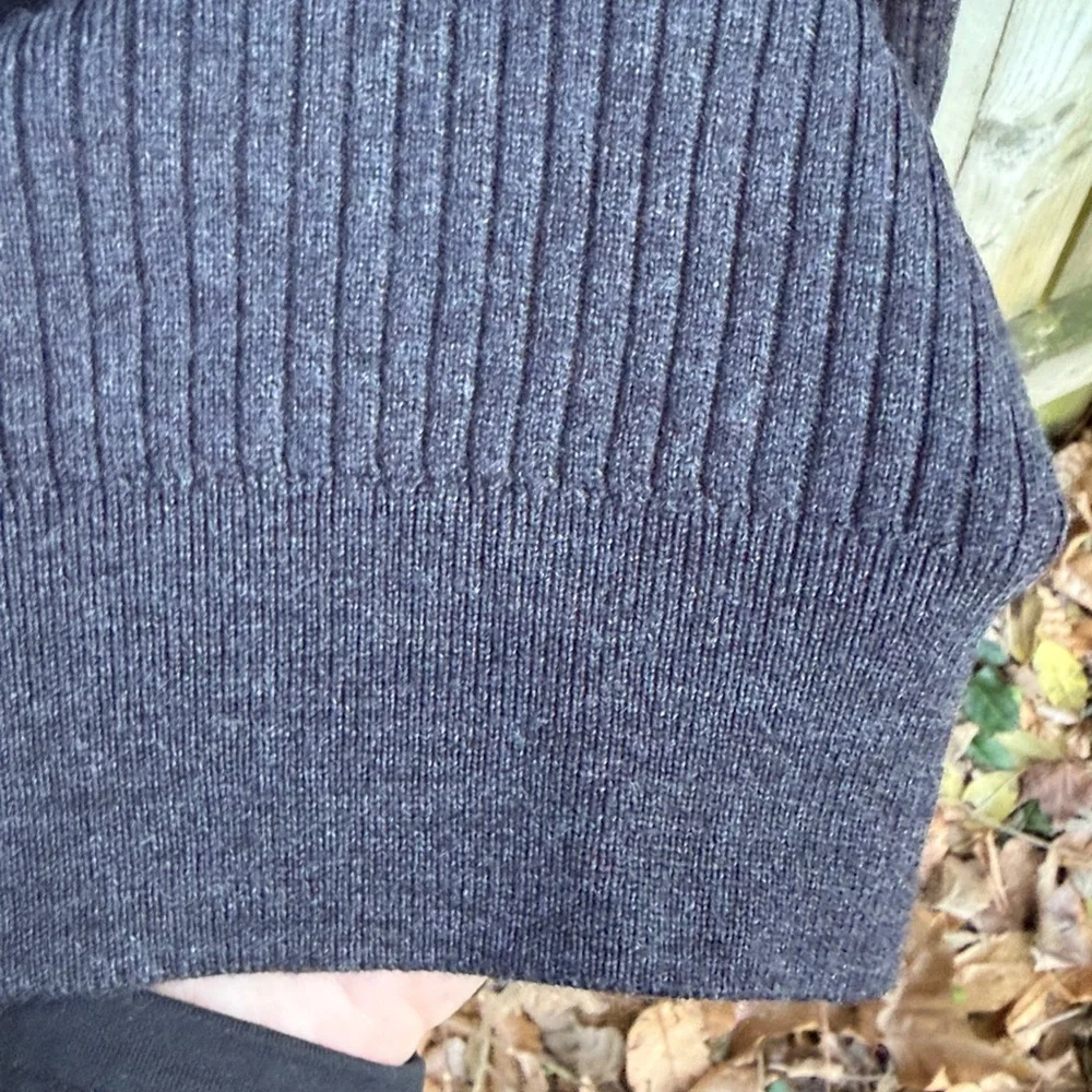 Banana Republic Salta Merino Ribbed Turtleneck Sweater gray XL